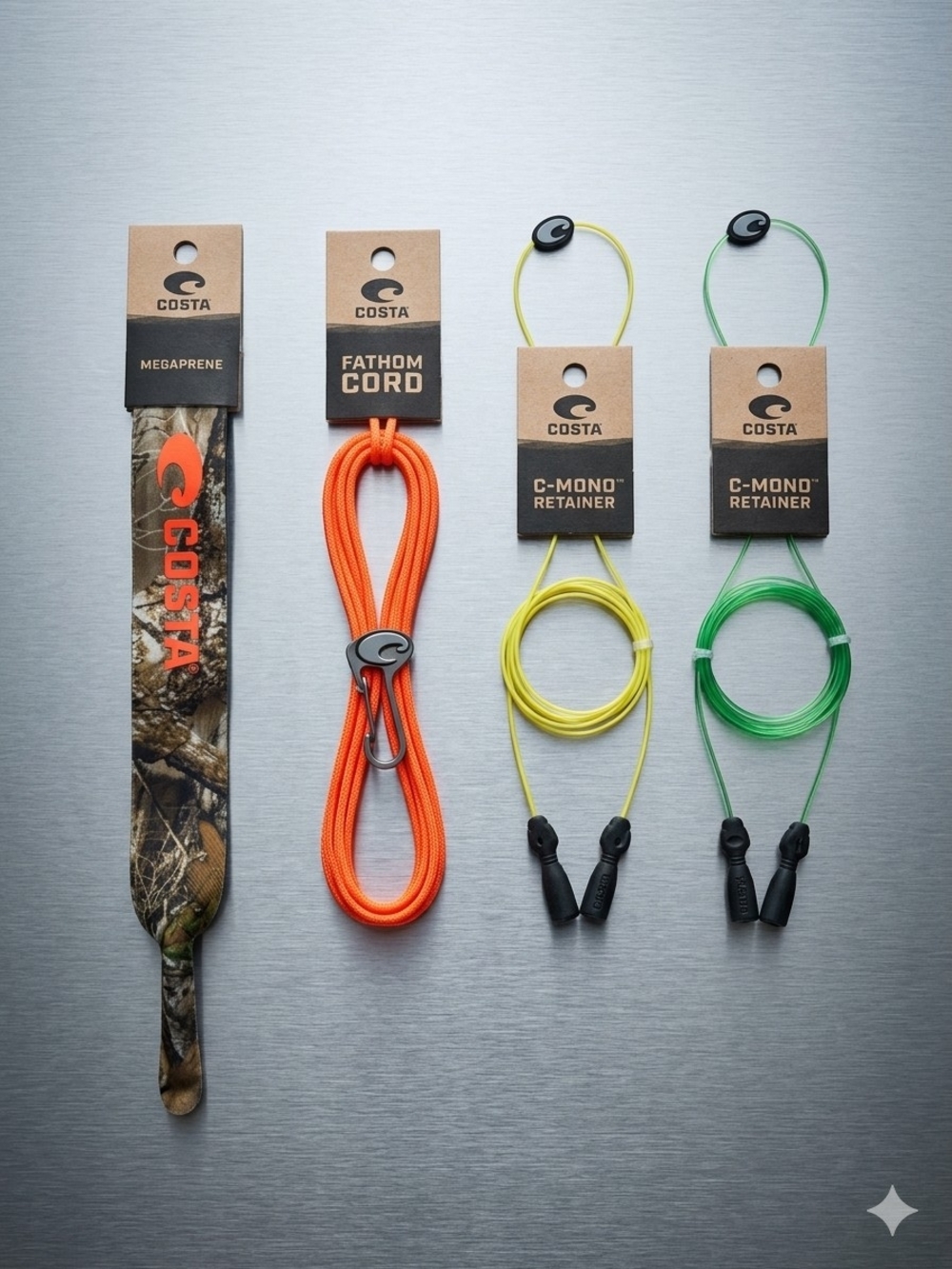 Costa Retainer & Cord Set in Orange, Yellow, Green, Camo
